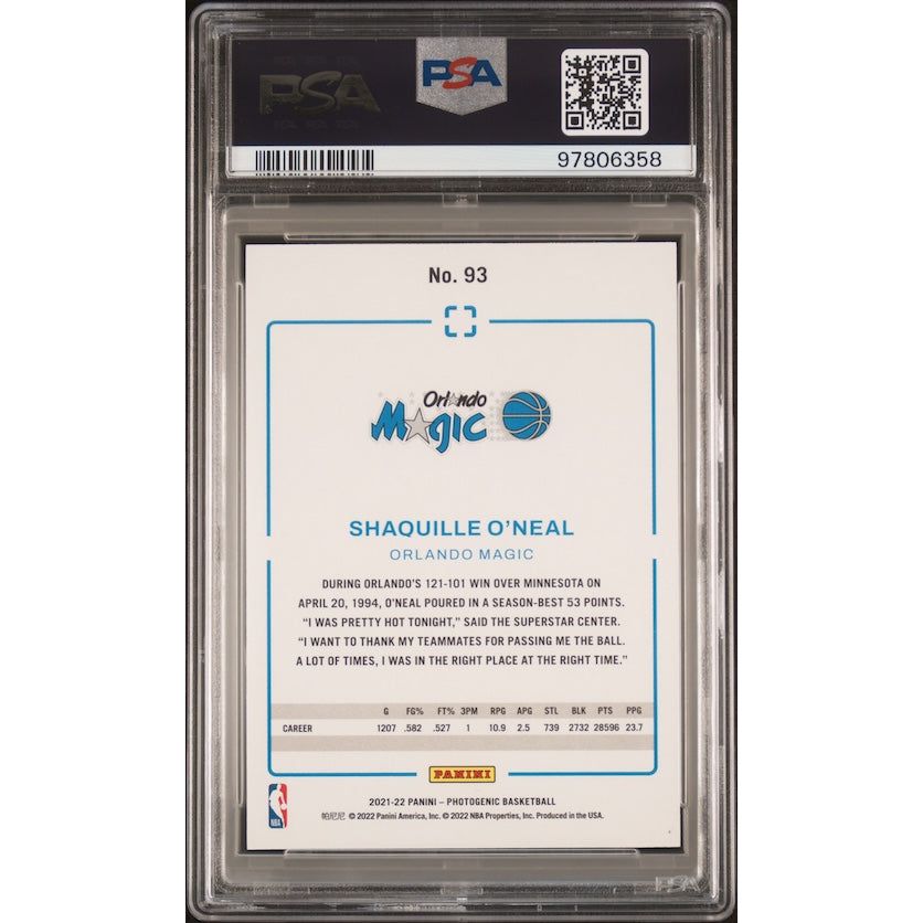 2021 Panini Photogenic #93 Shaquille O'Neal PSA 8
