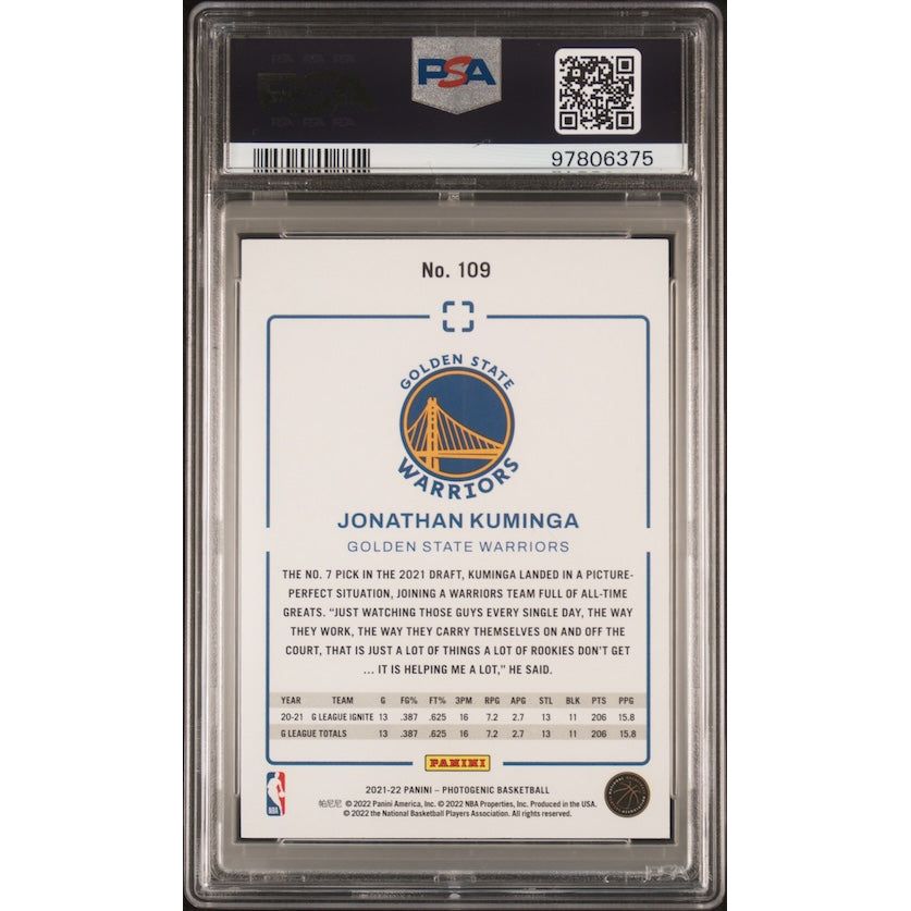 2021 Panini Photogenic #109 Jonathan Kuminga Rookie Card PSA 9