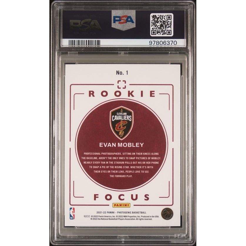 2021 Panini Photogenic Rookie Focus #1 Evan Mobley Rookie Focus PSA 9