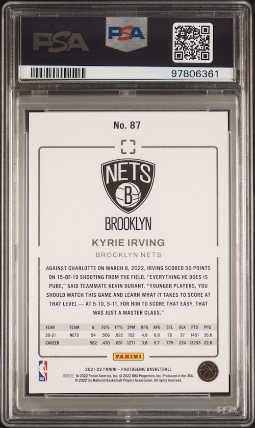 2021 Panini Photogenic #87 Kyrie Irving PSA 7