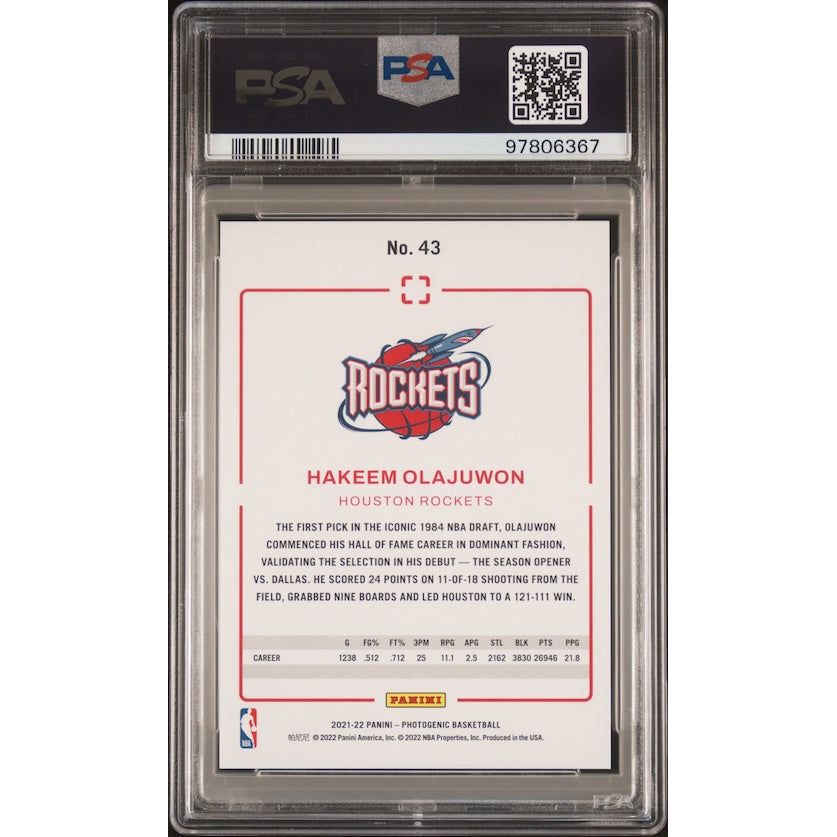 2021 Panini Photogenic #43 Hakeem Olajuwon PSA 10