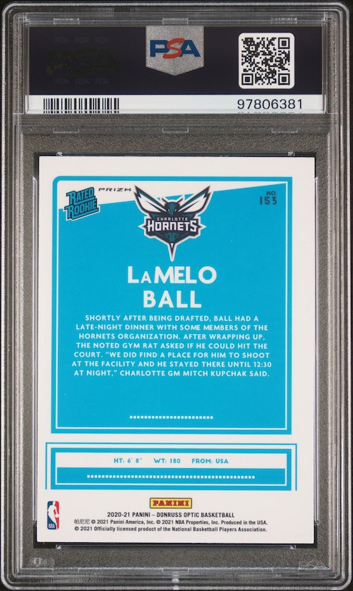 2020 Panini Donruss Optic #153 Lamelo Ball Fanatics Box Set - Rookie Card PSA 9