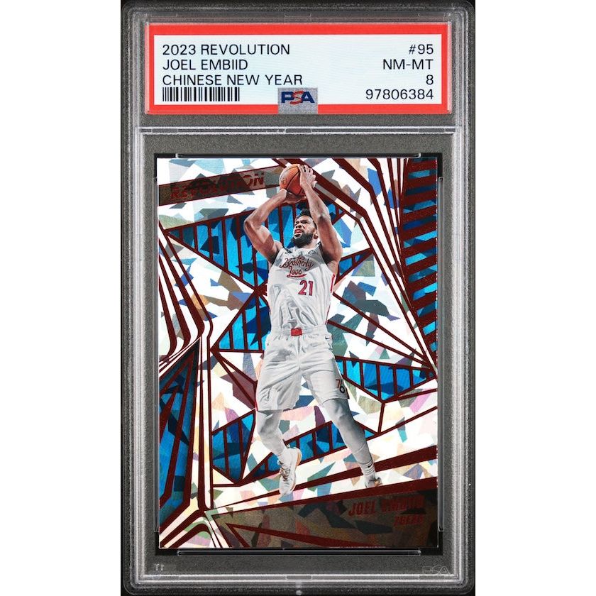 2023 Panini Revolution #95 Joel Embiid Chinese New Year PSA 8