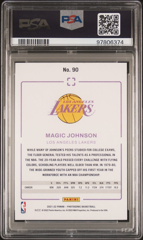 2021 Panini Photogenic #90 Magic Johnson – Silver PSA 9