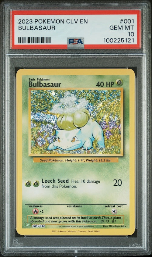 2023 Pokemon Clv-Trading Card Game Classic Venusaur & Lugia Ex Deck #001 Bulbasaur PSA 10