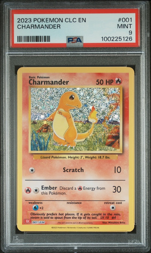 2023 Pokemon Clc-Trading Card Game Classic Charizard & Ho-Oh Ex Deck #001 Charmander PSA 9