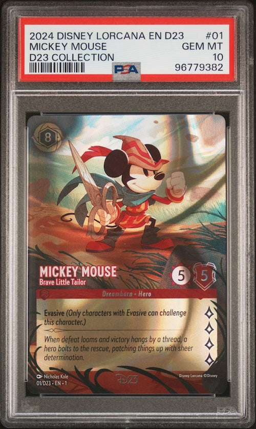 2024 Disney Lorcana En D23 Collection Expo Promo #01 Mickey Mouse PSA 10