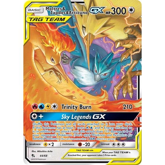 Hidden Fates - 44/68 Moltres & Zapdos & Articuno GX Ultra Rare