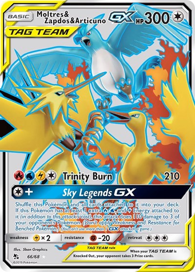 Hidden Fates - 066/068 Moltres & Zapdos & Articuno GX (Full Art) Ultra Rare