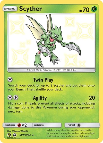 Hidden Fates Shiny Vault - SV1/SV94 Scyther Shiny Holo Rare