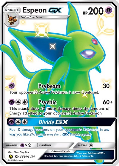 Hidden Fates Shiny Vault - SV60/SV94 Espeon GX Shiny Holo Rare