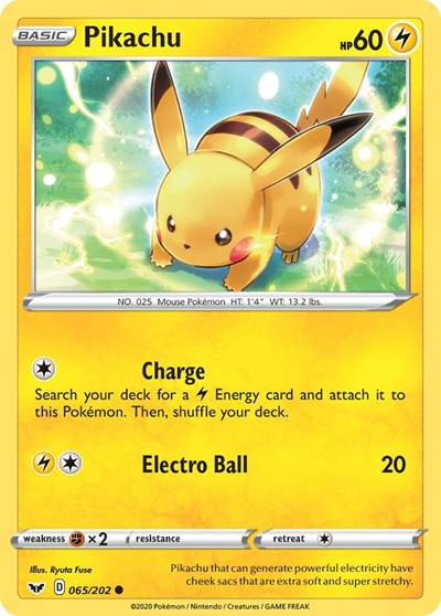 Sword & Shield - 065/202 Pikachu Common