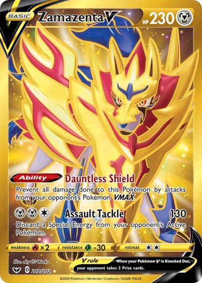 Sword & Shield - 212/202 Zamazenta V Secret Rare