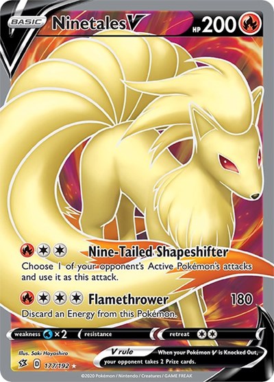 Sword & Shield Rebel Clash - 177/192 Ninetales V (Full Art) Ultra Rare