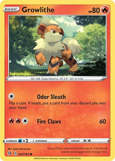 Sword & Shield Rebel Clash - 027/192 Growlithe Common