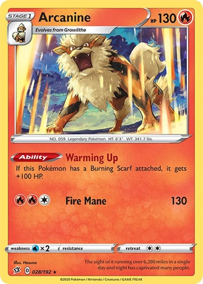 Sword & Shield Rebel Clash - 028/192 Arcanine Rare