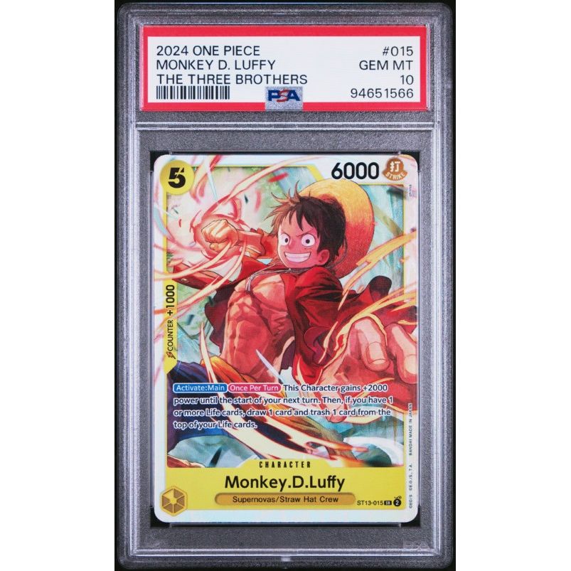 2024 One Piece Ultra Deck St13-The Three Brothers #015 Monkey D. Luffy PSA 10