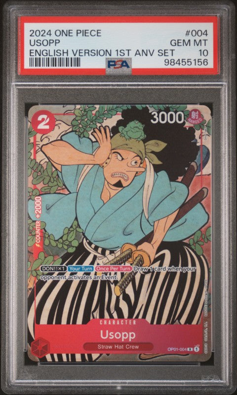 2024 One Piece English Version 1st Anniversary Set #004 Usopp PSA 10