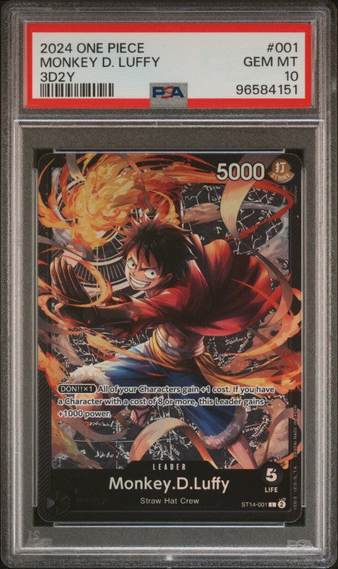 2024 One Piece Starter Deck St14-3d2y #001 Monkey D. Luffy PSA 10