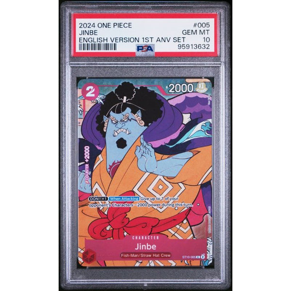 2024 One Piece English Version 1st Anniversary Set #005 Jinbe PSA 10