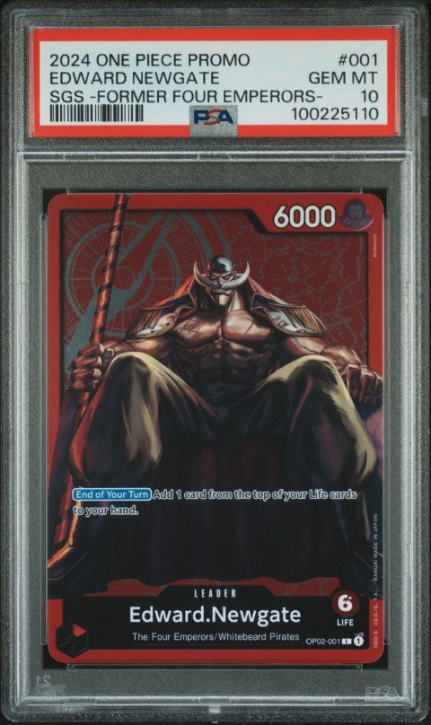 2024 One Piece Promos #001 Edward Newgate Sgs -Former Four Emperors- PSA 10