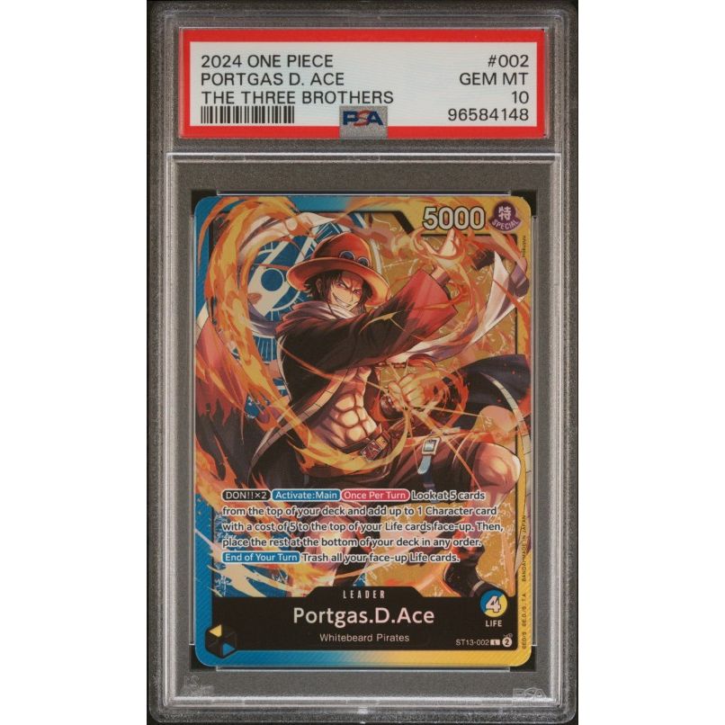 2024 One Piece Ultra Deck St13-The Three Brothers #002 Portgas D. Ace PSA 10