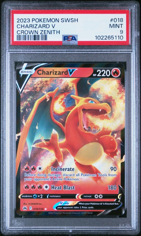 2023 Pokemon Sword And Shield Crown Zenith #018 Charizard V Crown Zenith PSA 9