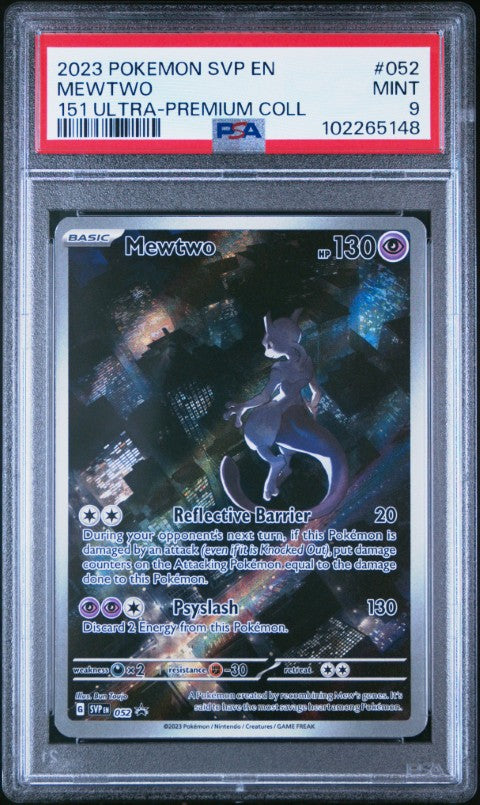 2023 Pokemon Svp En-Sv Black Star Promo #052 Mewtwo 151 Ultra-Premium Coll PSA 9