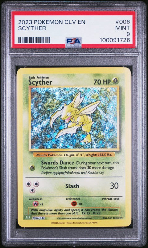 2023 Pokemon Clv-Trading Card Game Classic Venusaur & Lugia Ex Deck #006 Scyther PSA 9