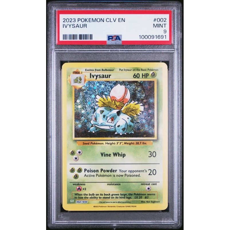 2023 Pokemon Clv-Trading Card Game Classic Venusaur & Lugia Ex Deck #002 Ivysaur PSA 9