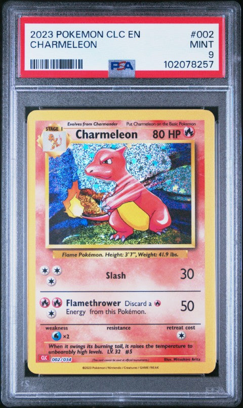 2023 Pokemon Clc-Trading Card Game Classic Charizard & Ho-Oh Ex Deck #002 Charmeleon PSA 9