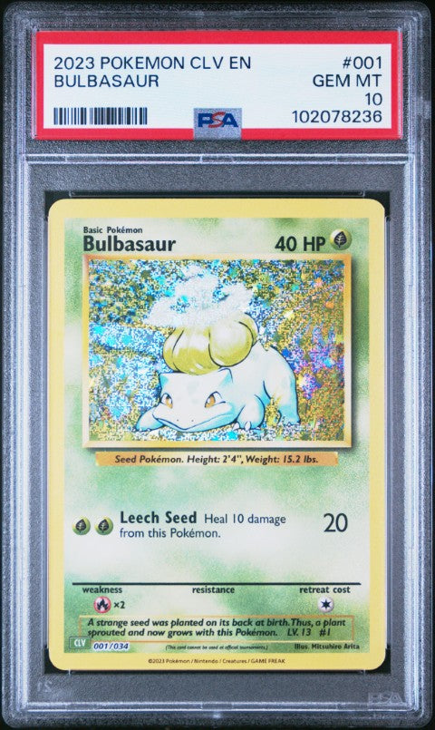 2023 Pokemon Clv-Trading Card Game Classic Venusaur & Lugia Ex Deck #001 Bulbasaur PSA 10