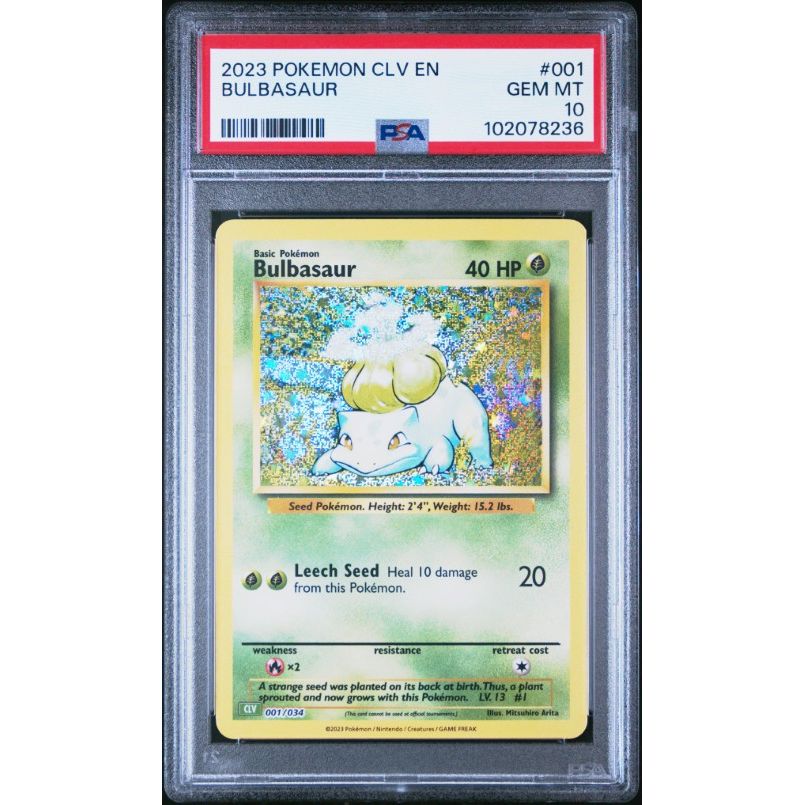 2023 Pokemon Clv-Trading Card Game Classic Venusaur & Lugia Ex Deck #001 Bulbasaur PSA 10