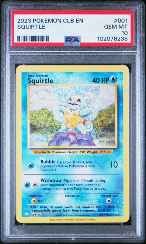 2023 Pokemon Clb-Trading Card Game Classic Blastoise & Suicune Ex Deck #001 Squirtle PSA 10