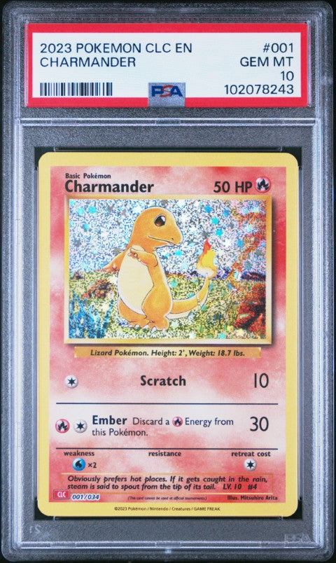 2023 Pokemon Clc-Trading Card Game Classic Charizard & Ho-Oh Ex Deck #001 Charmander PSA 10