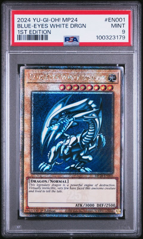 2024 Yu-Gi-Oh! Mp24-25th Anniversary Tin: Dueling Mirrors #EN001 Blue-Eyes White Drgn 1st Edition PSA 9