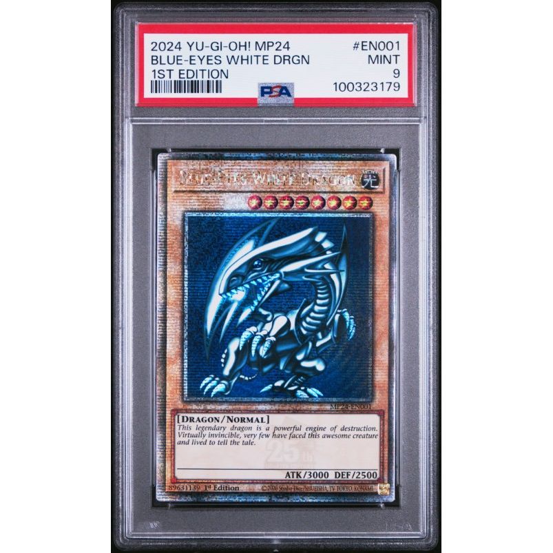 2024 Yu-Gi-Oh! Mp24-25th Anniversary Tin: Dueling Mirrors #EN001 Blue-Eyes White Drgn 1st Edition PSA 9