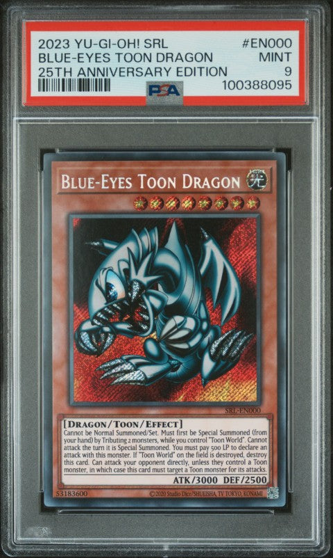 2023 Yu-Gi-Oh! Spell Ruler 25th Anniversary Edition #EN000 Blue-Eyes Toon Dragon 25th Anniversary Edition PSA 9