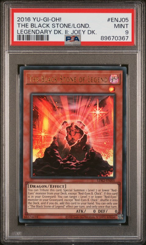 2016 Yu-Gi-Oh! Legendary Deck Ii #ENJ05 The Black Stone/Lgnd. Legendary Dk. Ii: Joey Dk. PSA 9