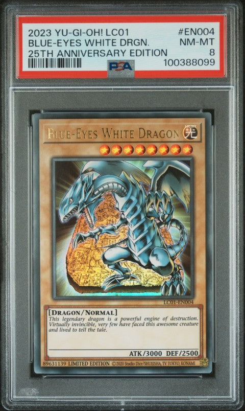 2023 Yu-Gi-Oh! Lc01-Legendary Collection: 25th Anniversary Edition #EN004 Blue-Eyes White Drgn. 25th Anniversary Edition PSA 8