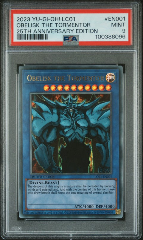 2023 Yu-Gi-Oh! Lc01-Legendary Collection: 25th Anniversary Edition #EN001 Obelisk The Tormentor 25th Anniversary Edition PSA 9