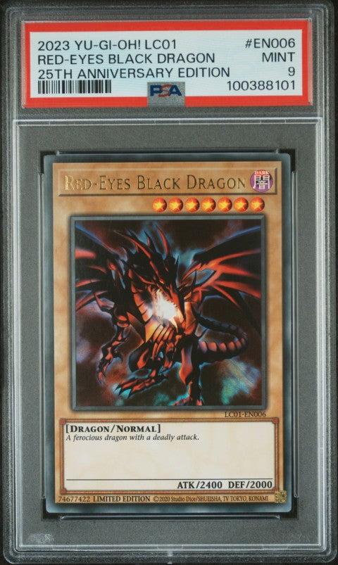 2023 Yu-Gi-Oh! Lc01-Legendary Collection: 25th Anniversary Edition #EN006 Red-Eyes Black Dragon 25th Anniversary Edition PSA 9