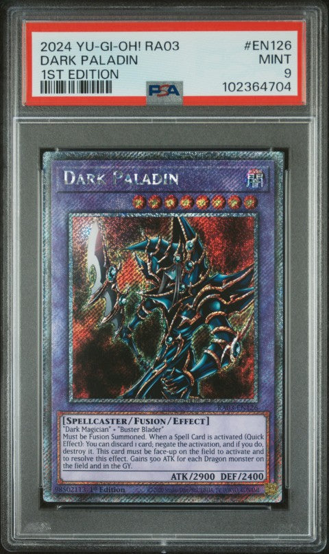 2024 Yu-Gi-Oh! Ra03-Quarter Century Bonanza #EN126 Dark Paladin 1st Edition PSA 9