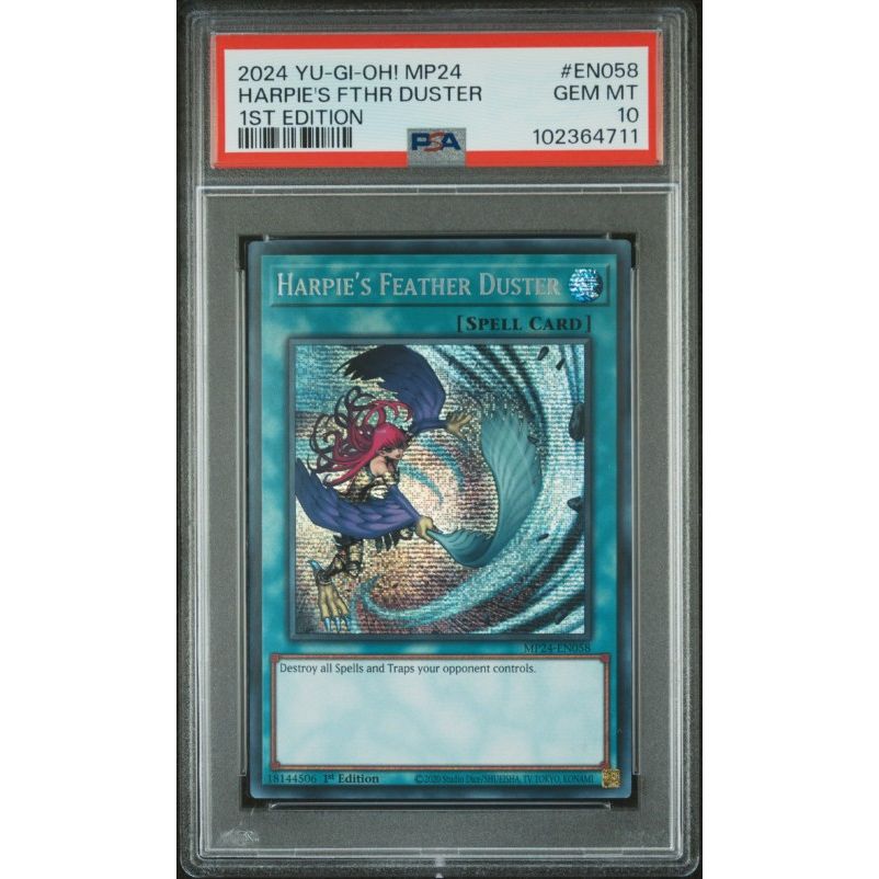 2024 Yu-Gi-Oh! Mp24-25th Anniversary Tin: Dueling Mirrors #EN058 Harpie's Feather Duster 1st Edition PSA 10