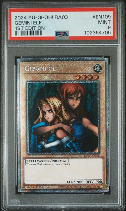 2024 Yu-Gi-Oh! Ra03-Quarter Century Bonanza #EN109 Gemini Elf 1st Edition PSA 9