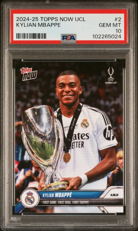 2024-25 Topps Now Uefa Champions League #2 Kylian Mbappe PSA 10