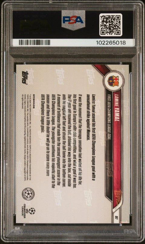 2024-25 Topps Now Uefa Champions League #17 Lamine Yamal PSA 10