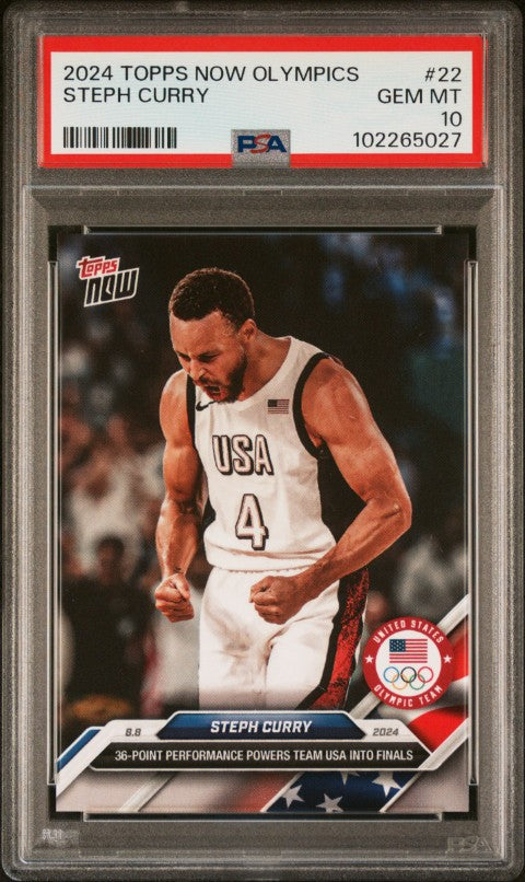 2024 Topps Now Olympic Games #22 Steph Curry PSA 10