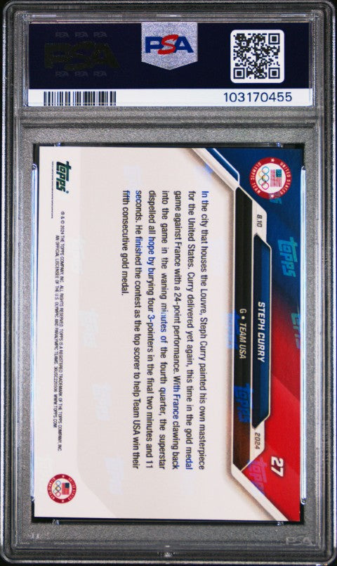 2024 Topps Now Olympic Games #27 Steph Curry PSA 10