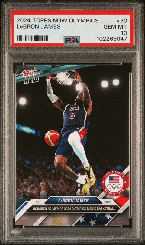 2024 Topps Now Olympic Games #30 Lebron James PSA 10